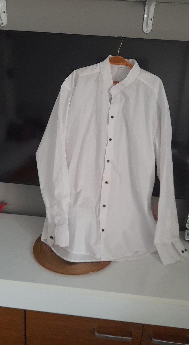 Erkek Beyaz asci gomlegi Uzun Kollu Gömlek - Görsel 5