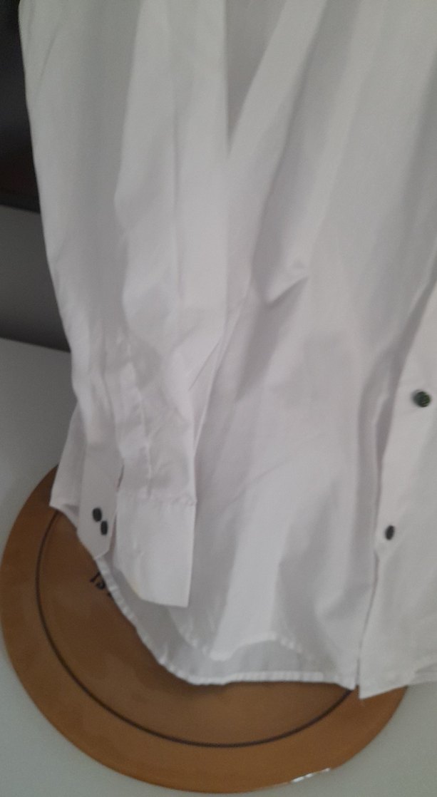 Erkek Beyaz asci gomlegi Uzun Kollu Gömlek - Görsel 4