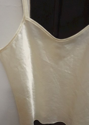 Krem saten  Askılı bustiyer - Görsel 2