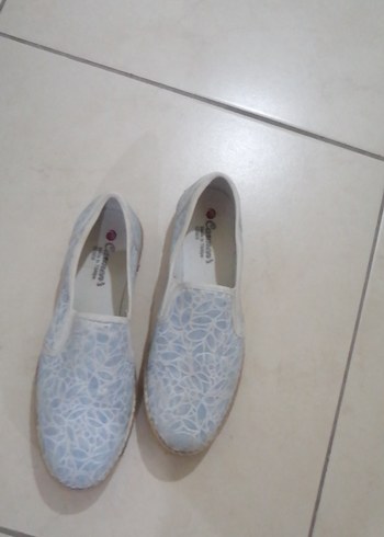 Mavi Bağcıklı Dolgu Topuklu Kadın Espadril - Görsel 5