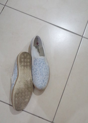 Mavi Bağcıklı Dolgu Topuklu Kadın Espadril - Görsel 6