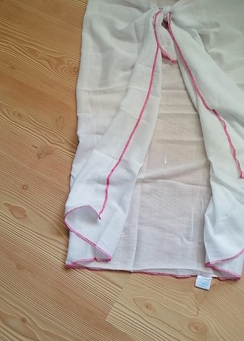 Beyaz Keten Bohem Kadın pareo - Görsel 3