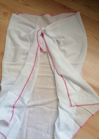 Beyaz Keten Bohem Kadın pareo - Görsel 2