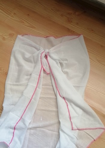 Beyaz Keten Bohem Kadın pareo - Görsel 4