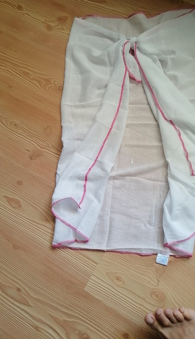 Beyaz Keten Bohem Kadın pareo - Görsel 3