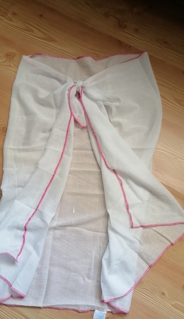 Beyaz Keten Bohem Kadın pareo - Görsel 2