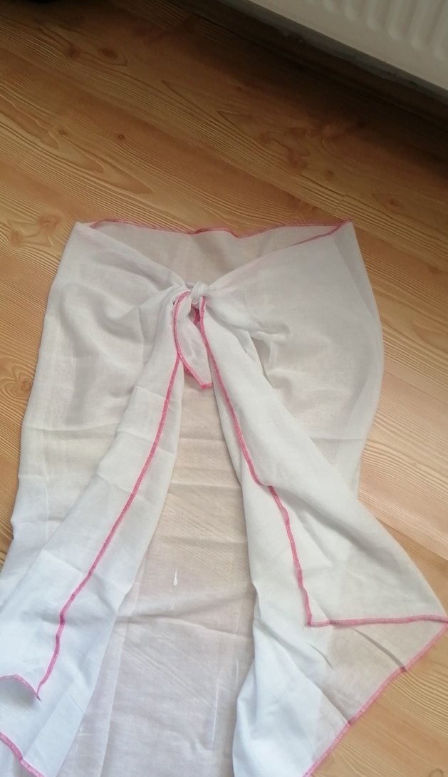 Beyaz Keten Bohem Kadın pareo - Görsel 4