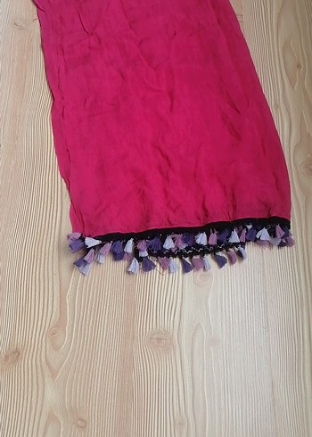 Pembe Drapeli Kadın Bohem şezlong örtüsü - Görsel 2