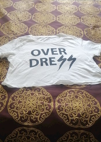 Beyaz Oversize Kısa Kollu Baskılı Tişört