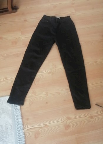 Siyah Kadın Denim Midi Boy Rahat Kesim Jean