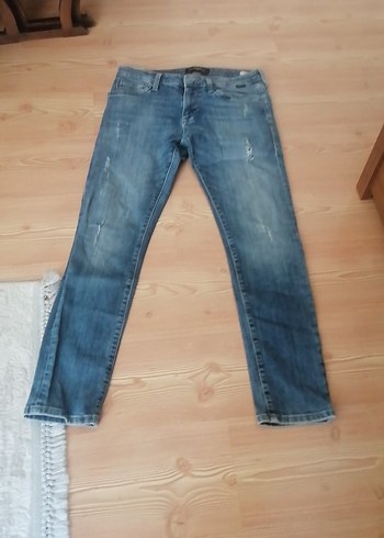 Kadın Mavi Denim Bol Kesim Jean