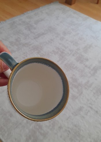 Beden Pastel Mavi Detaylı Seramik Kupa