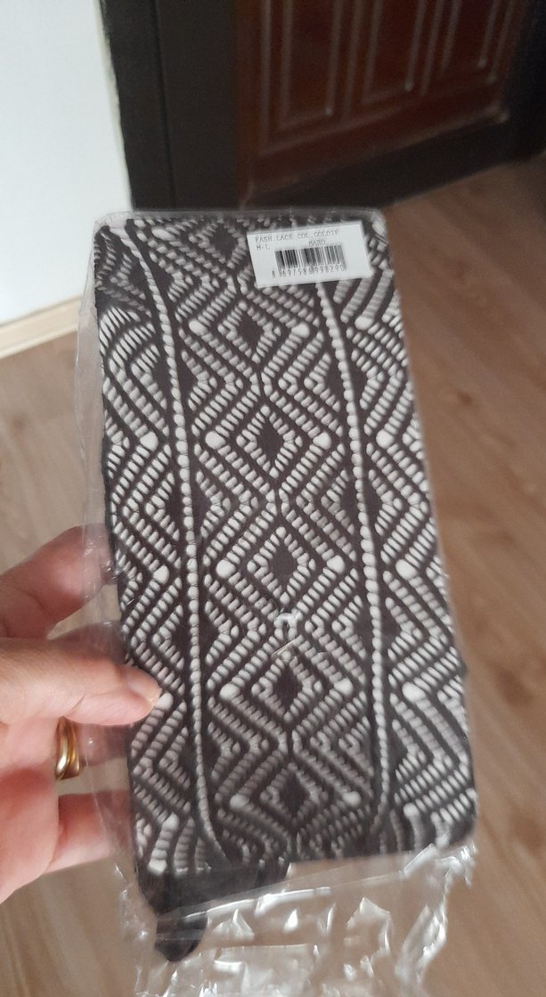 Desenli Kahverengi file corap - Görsel 4