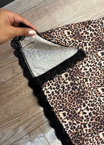 Leopar Desenli gecelik - Görsel 4