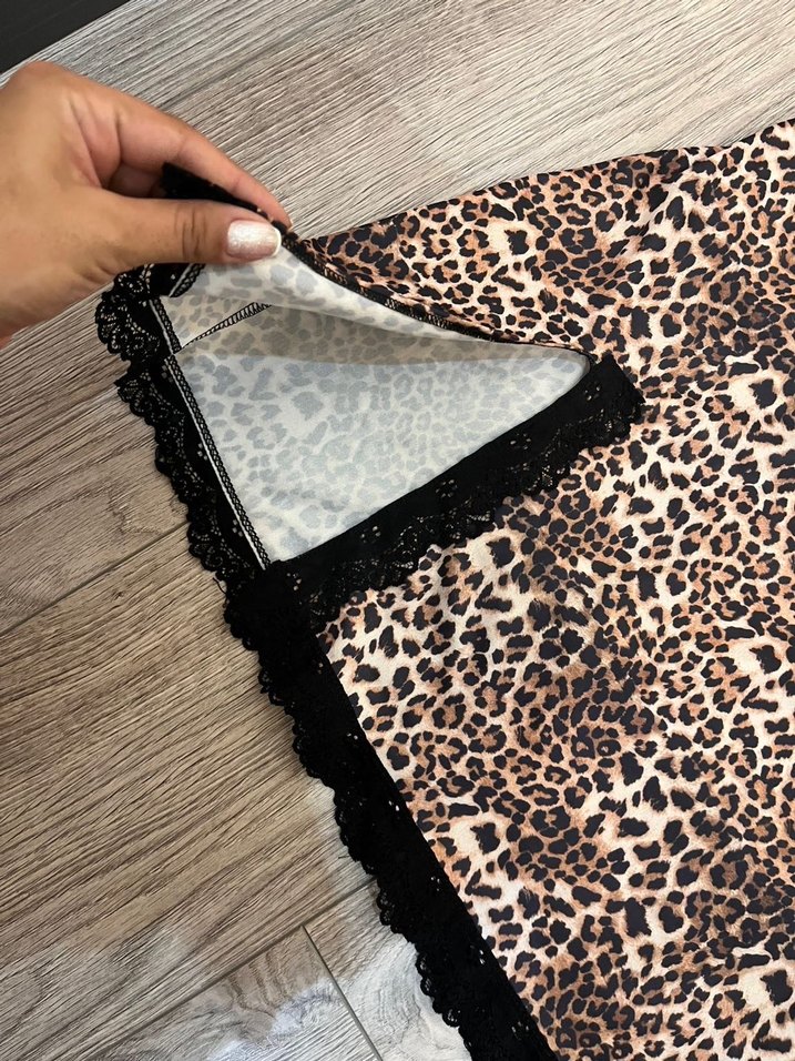 Leopar Desenli gecelik - Görsel 4