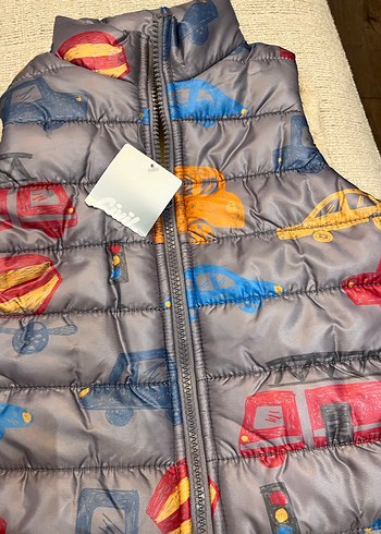 Fermuarlı Gri Erkek Çocuk Yelek - Görsel 2