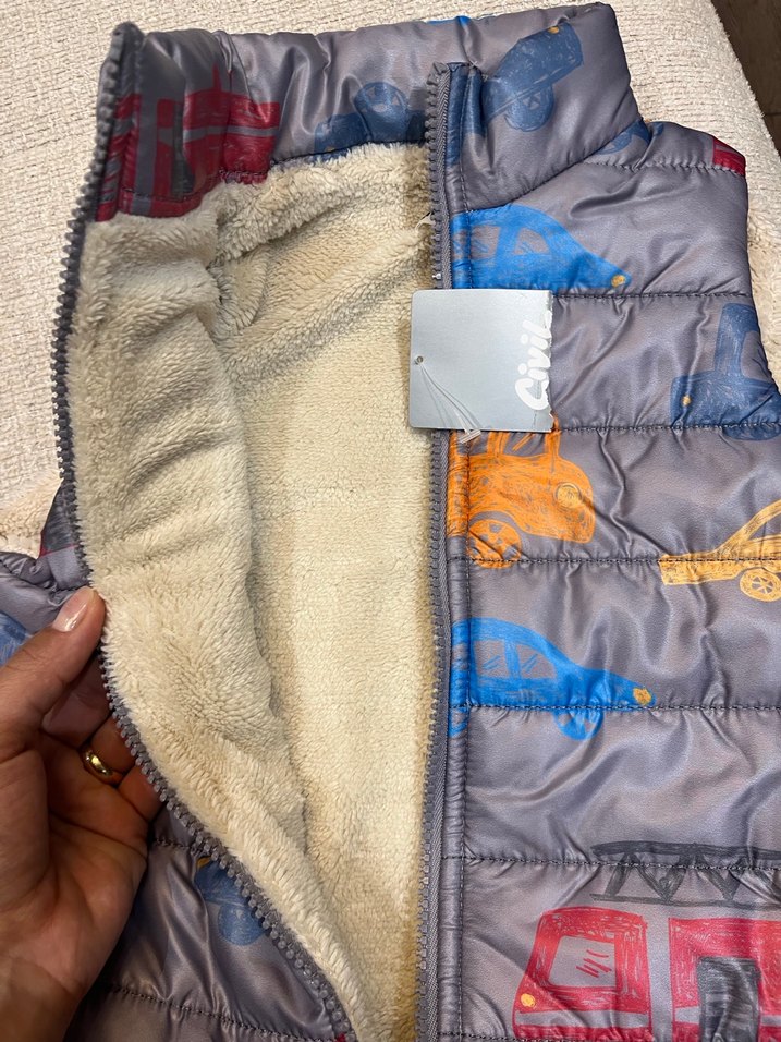 Fermuarlı Gri Erkek Çocuk Yelek - Görsel 3