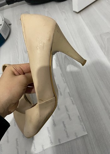 Bej Stiletto Topuklu Kadın Ayakkabı - Görsel 2