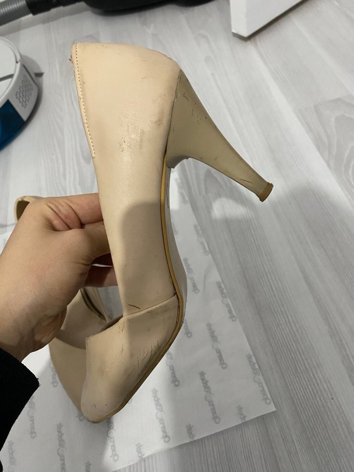 Bej Stiletto Topuklu Kadın Ayakkabı - Görsel 2