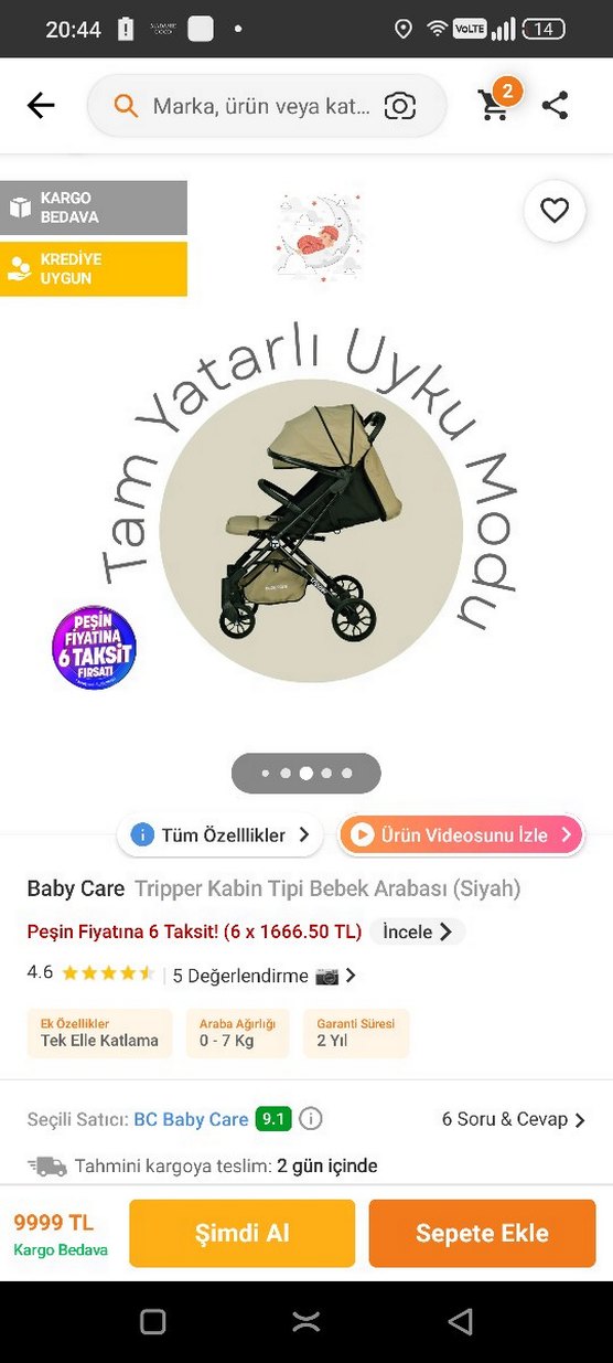 Baby Care Tripper Kabin Tipi Bebek Arabası Siyah - Görsel 4