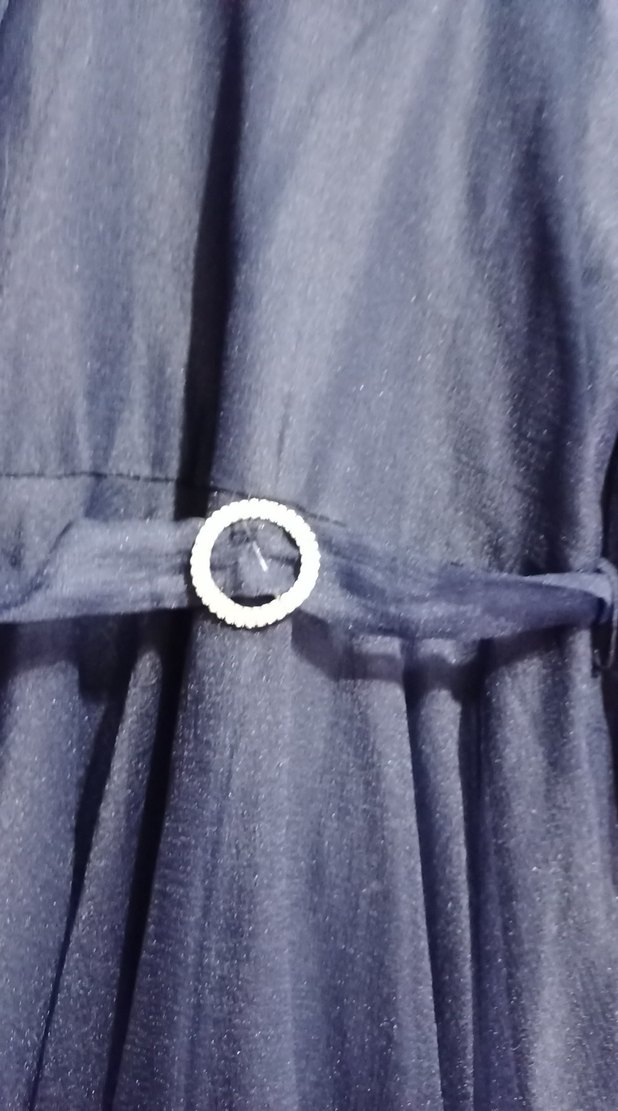 Uzun Mavi Kemerli Bohem Elbise - Görsel 2