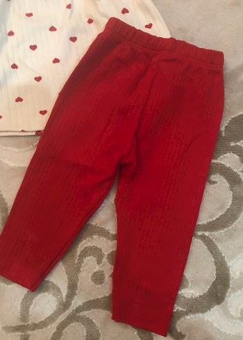 Kız Bebek Kırmızı Triko Takım - Görsel 3