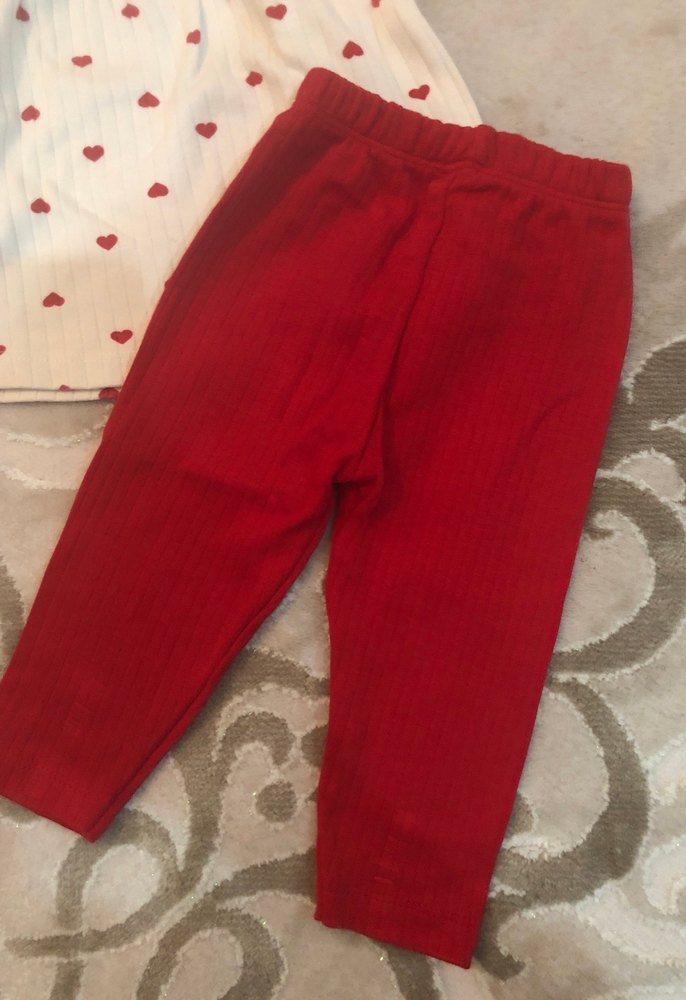 Kız Bebek Kırmızı Triko Takım - Görsel 3