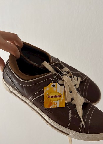 Kahverengi Parlak Bağcıklı Spor Ayakkabı - Görsel 5