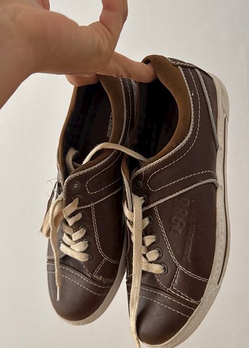 Kahverengi Parlak Bağcıklı Spor Ayakkabı - Görsel 3