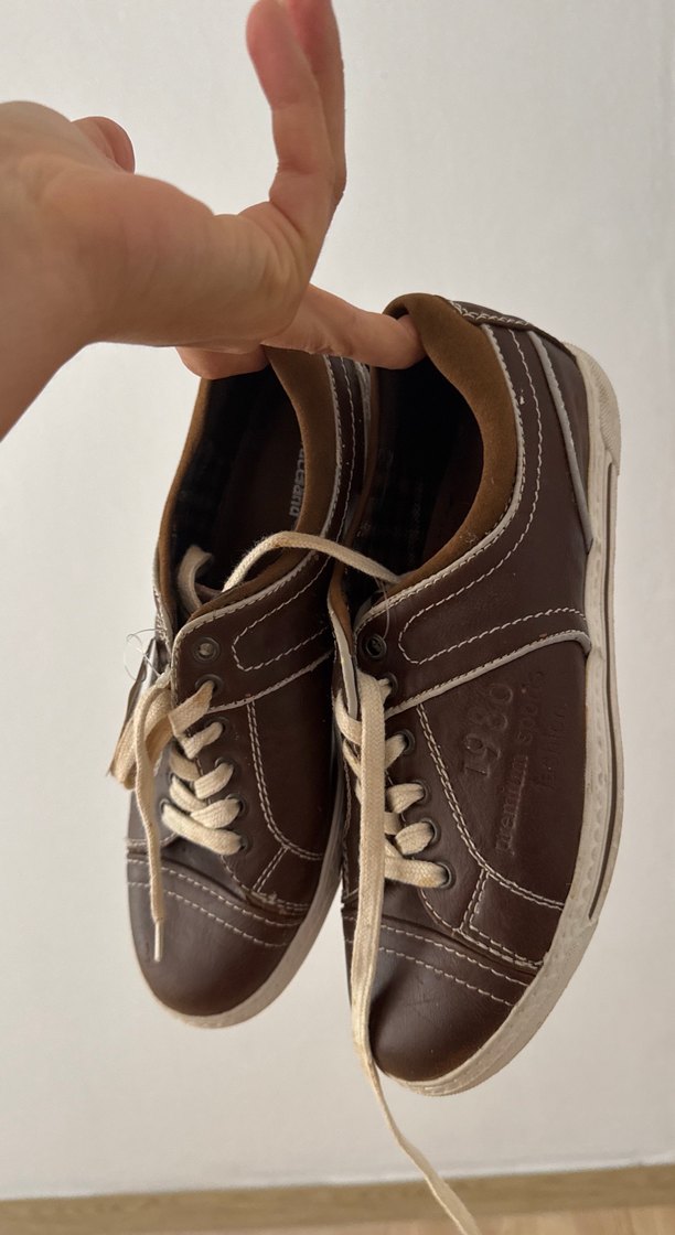 Kahverengi Parlak Bağcıklı Spor Ayakkabı - Görsel 3