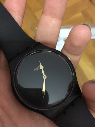 m Beden siyah Renk SWATCH Şık siyah Altın Saat (Suya dayanıklı)
