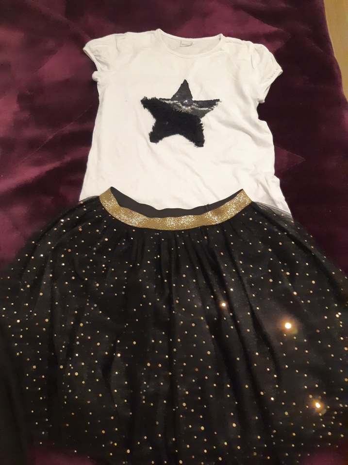 Kız Çocuk Siyah Simli Desenli Etek - Görsel 2