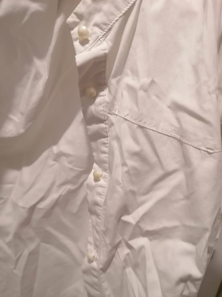 Uzun Kollu Beyaz Keten Gömlek - Görsel 2