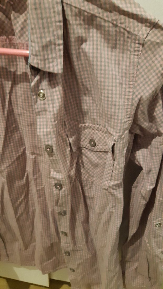 Düğmeli Uzun Kollu Bej Kadın Gömlek - Görsel 5