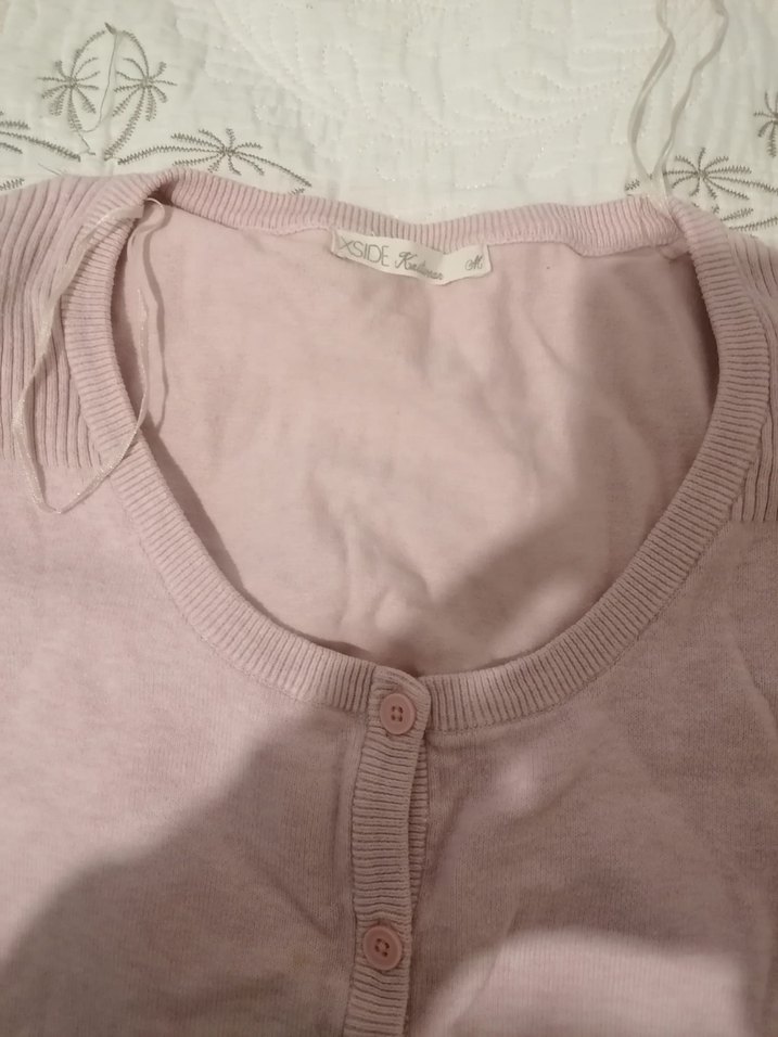 Pembe Rahat Kesim Kadın Hırka - Görsel 3