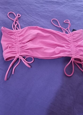 Pembe sıtraples bikini üstü