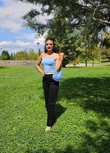 xxl Beden mavi Renk BORU PAÇA KOT CEPLİ BAYAN PANTOLON