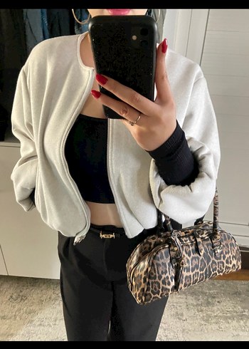 Leopar çanta bershka - Görsel 6