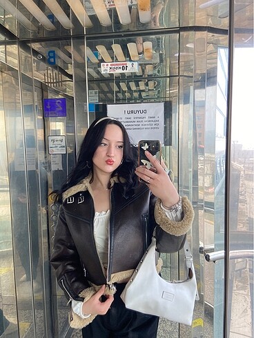 l Beden kahverengi Renk Bershka ceket