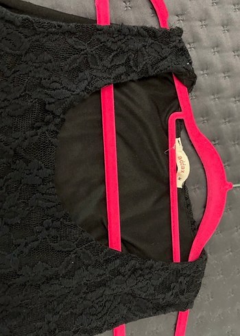 Dantel Detaylı Siyah Midi - Görsel 2