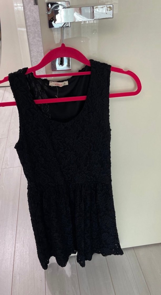 Dantel Detaylı Siyah Midi - Görsel 3