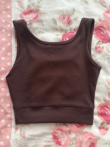 xs Beden Kahve crop top