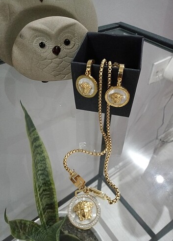 Versace Versace kolye ve küpe çelik 