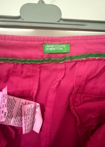 Benetton Pembe Kemerli Kadın Kumaş Pantolon