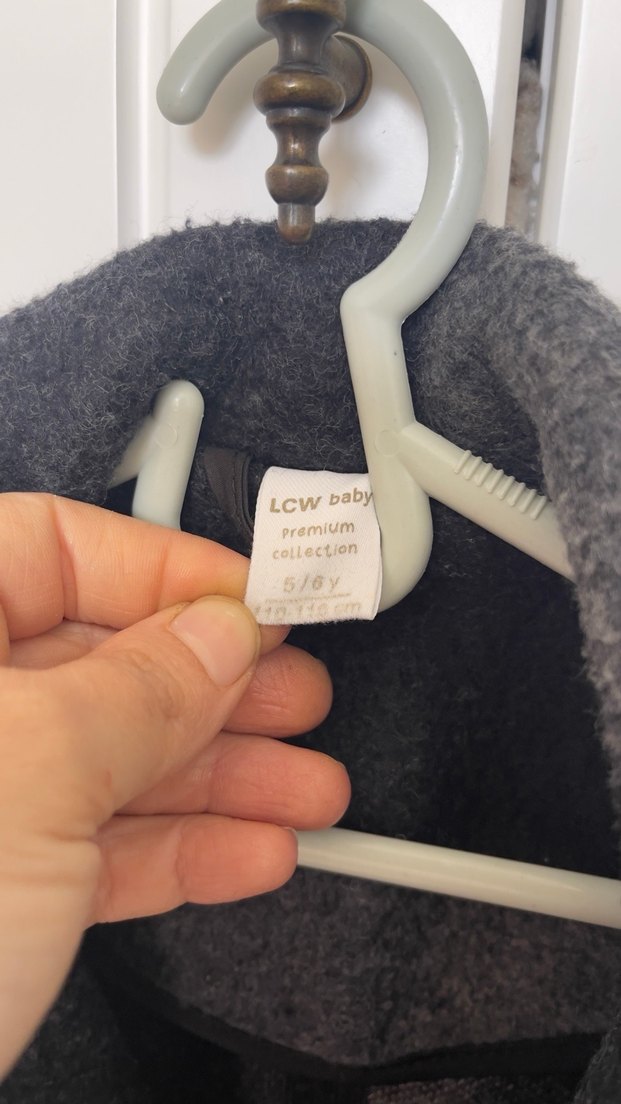 Gri Midi Kadın Yün Kaban Düğmeli - Görsel 2