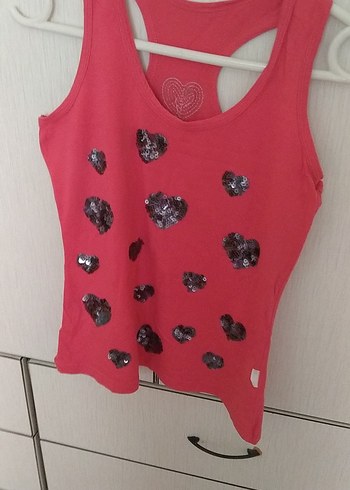 Pembe Pul Detaylı Mini Askılı Üst - Görsel 2