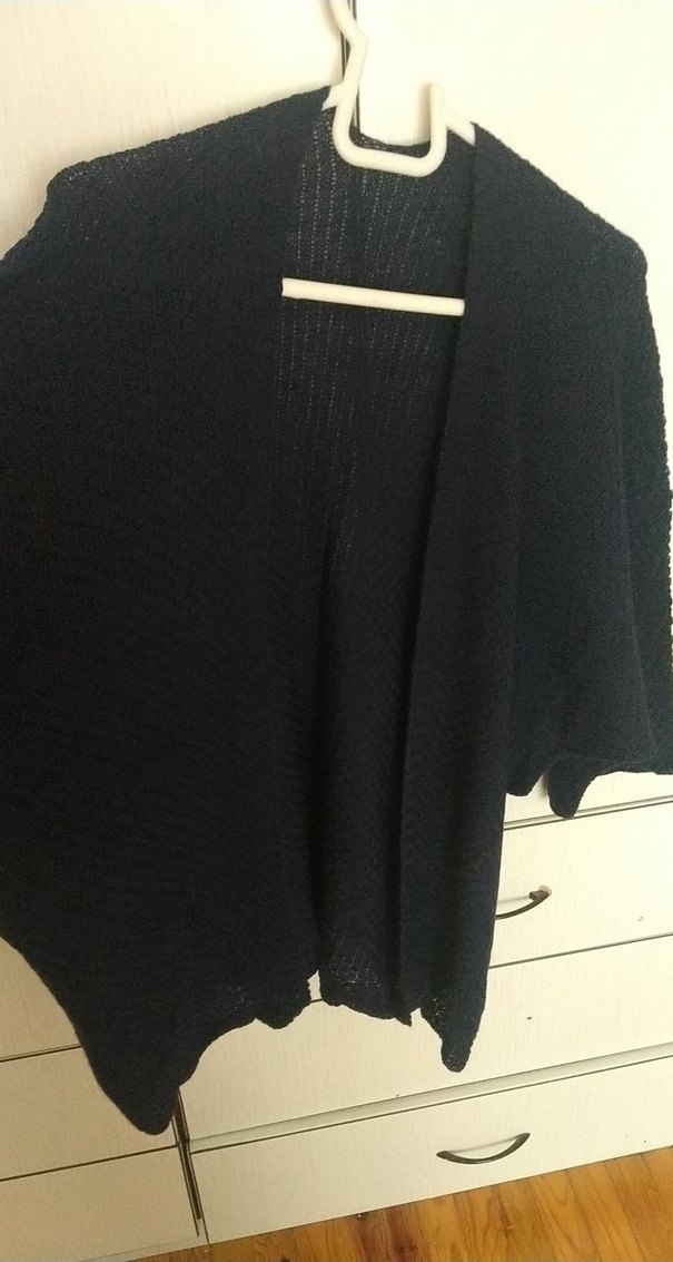 Lacivert Kadın Triko Midi Hırka - Görsel 4