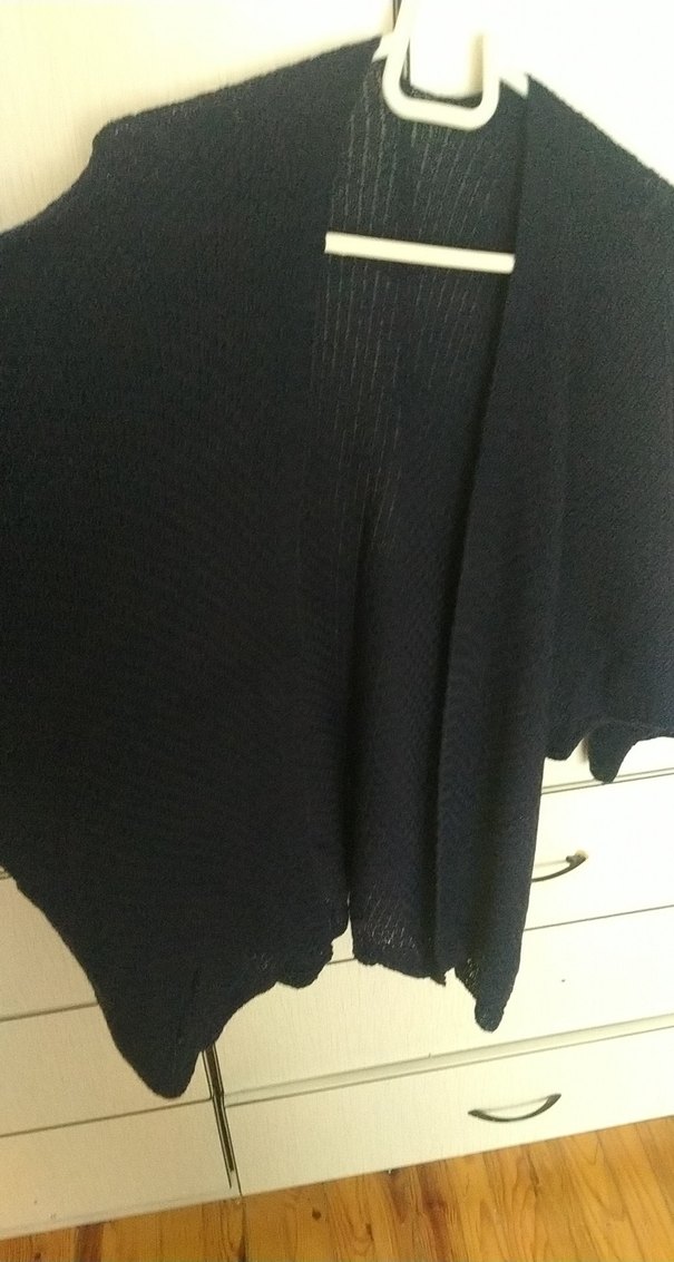 Lacivert Kadın Triko Midi Hırka - Görsel 3