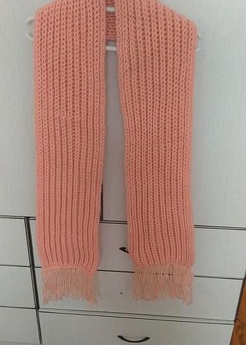 Pembe Örgü Kadın Şal - Görsel 2