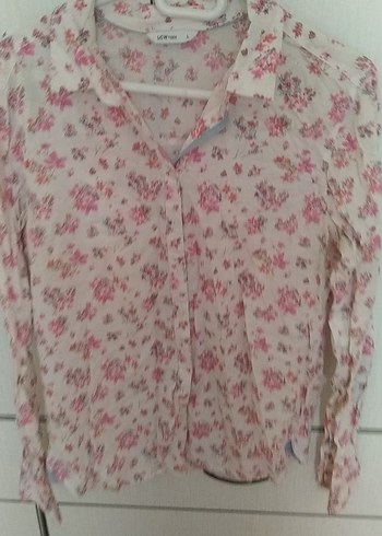 Pembe Çiçekli Uzun Kollu Bohem Gömlek - Görsel 3